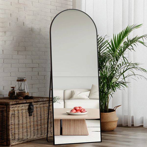 Full Length Mirror Arched Mirror, Floor Mirror with Stand, 64