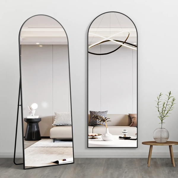 Full Length Mirror Arched Mirror, Floor Mirror with Stand, 64