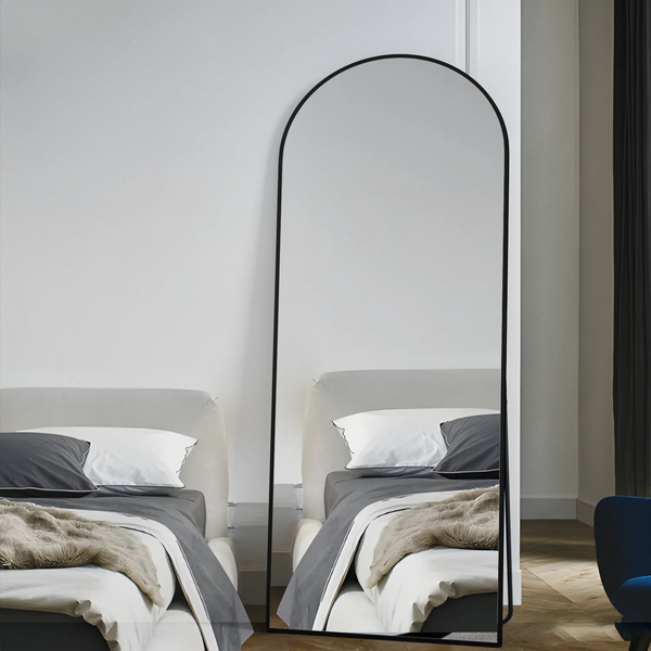 Full Length Mirror Arched Mirror, Floor Mirror with Stand, 64