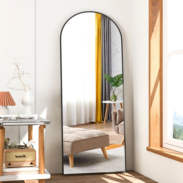 Full Length Mirror Arched Mirror, Floor Mirror with Stand, 64