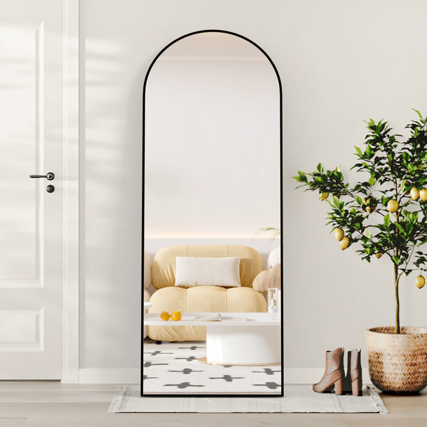 Full Length Mirror Arched Mirror, Floor Mirror with Stand, 64